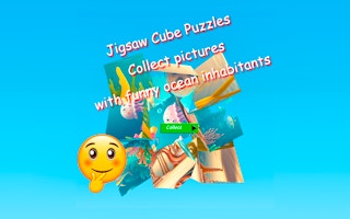 Jigsaw Cube Puzzles Collect Pictures of Funny Ocean Inhabitants