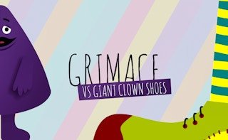 Grimace vs Giant Clown Shoes