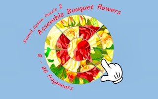 Round jigsaw Puzzle 2 – Assemble Bouquet flowers