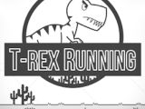 T-Rex Running Black and White